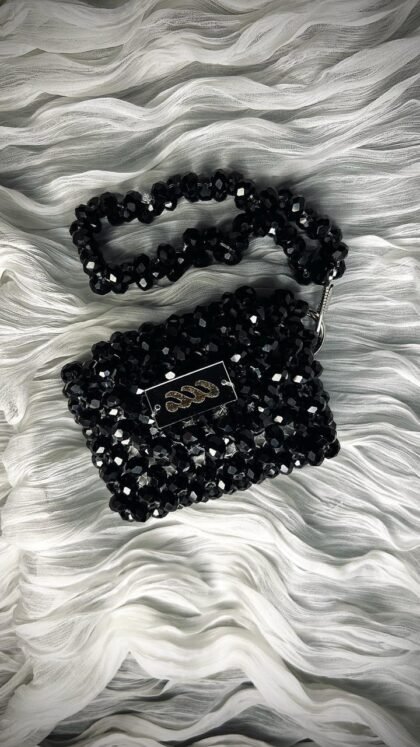 BLACK CRYSTAL AIRPOD BAG