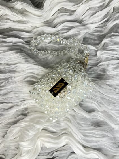 WHITE CRSYTAL AIRPOD BAG
